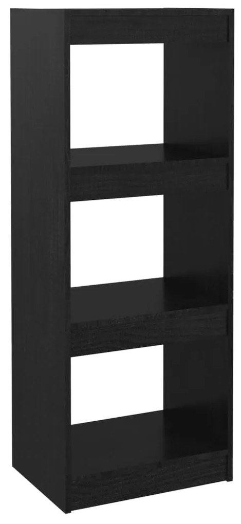 Libreria/Divisorio Nero 40x30x103,5cm in Legno Massello di Pino