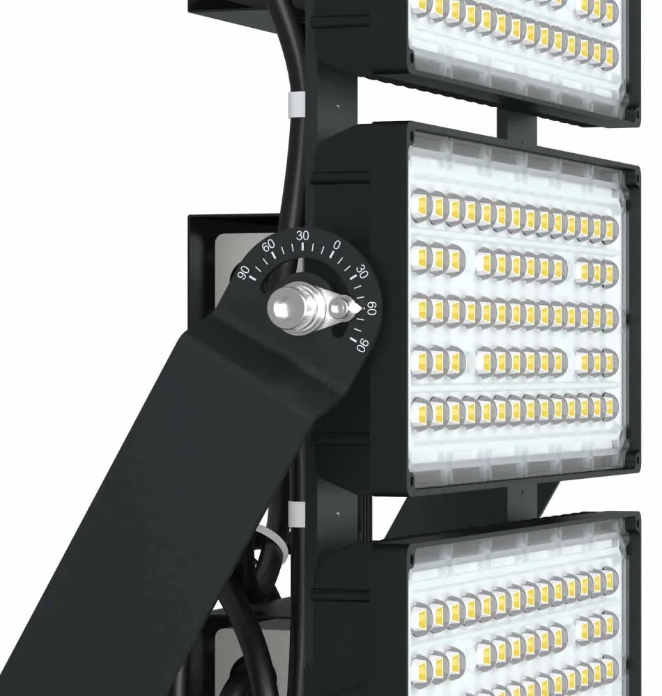 Faro Modulare LED 800W IP66, 167lm/W, Dimmerabile DALI - INVENTRONICS Colore Bianco Freddo 5.000K, Scegli l'angolo di illuminazione 90°, Scegli le staffe dei moduli Fisse