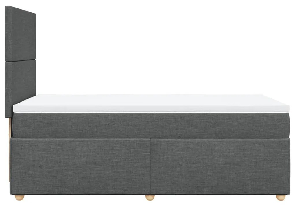 Giroletto a molle con materasso grigio scuro 90x190 cm tessuto
