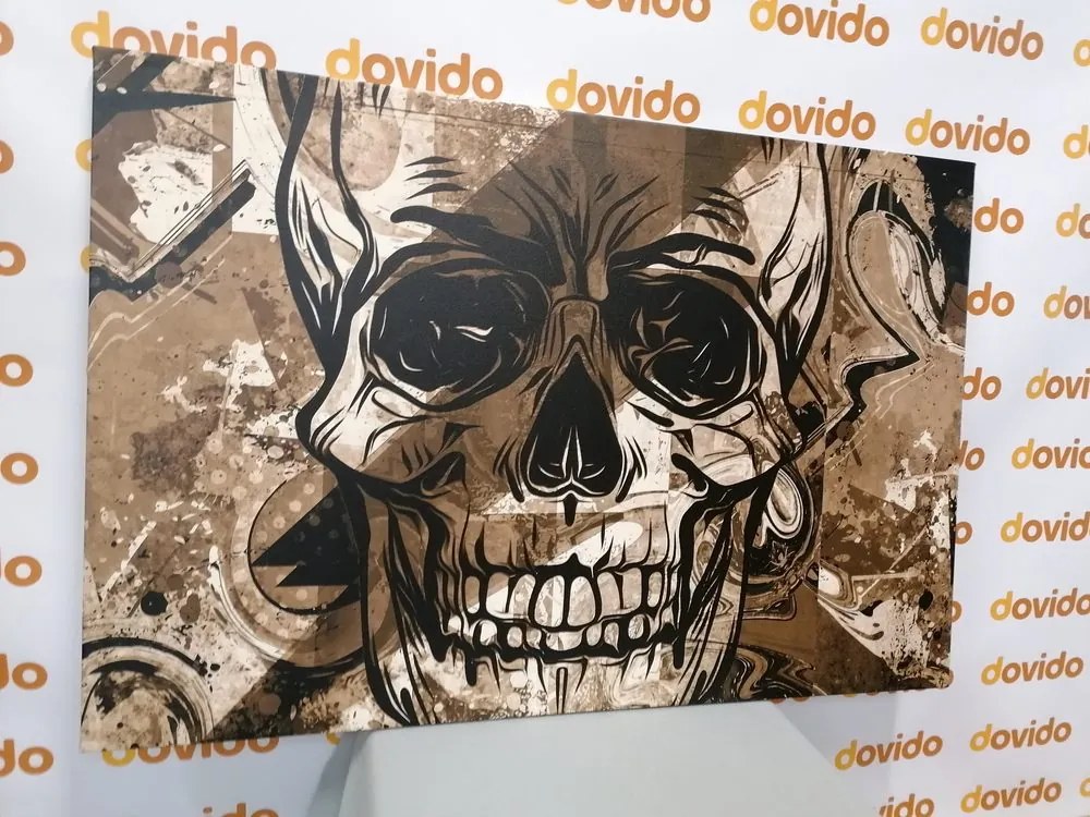 Quadro su tela – Teschio in seppia