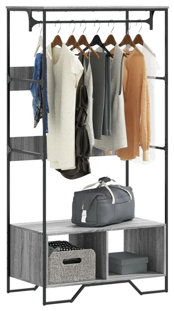 Armadio Grigio Sonoma 90x50x180 Cm İn Truciolato /