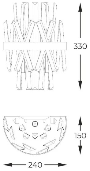 Zuma Line W0567-02D-B57G - Applique CONSTANTINOPLE 2xG9/28W/230V oro