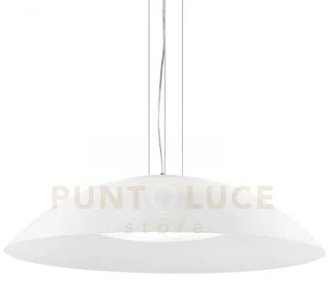 Lena sospensione doppio vetro bianco 3 luci attacco e27 l.74cm