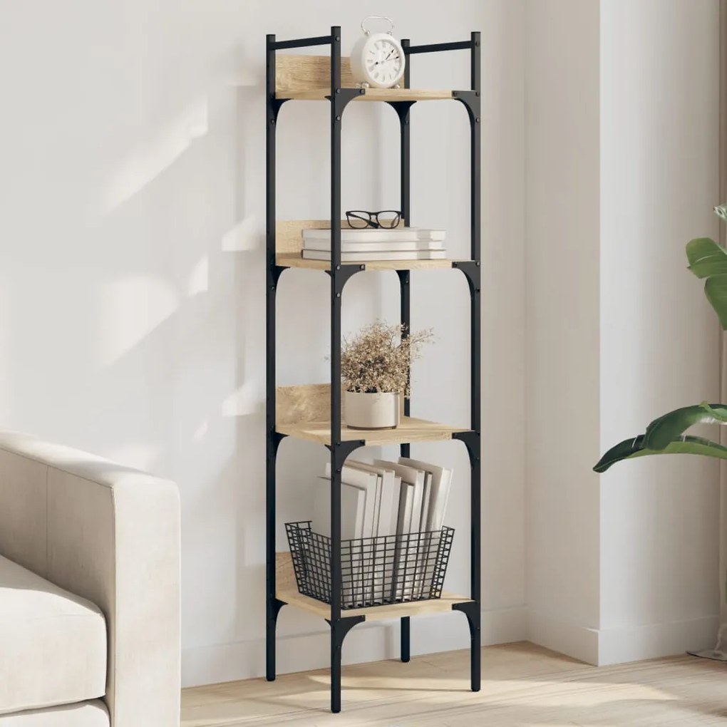 Libreria 4 Ripiani Rovere Sonoma 35x30x138,5 Legno Multistrato /