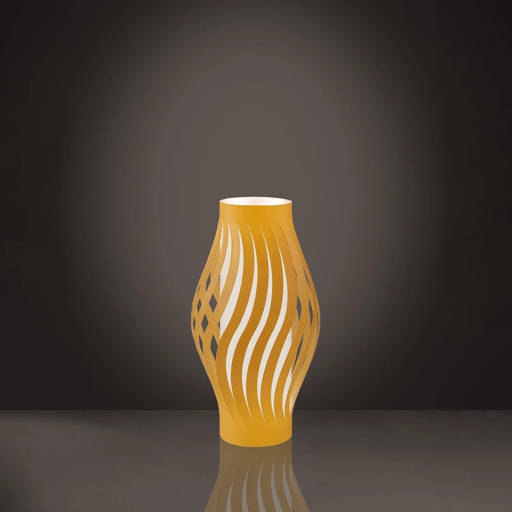 Lampada Da Scrivania Moderna Helios Polilux ® Ocra Pastello 1 Luce E27