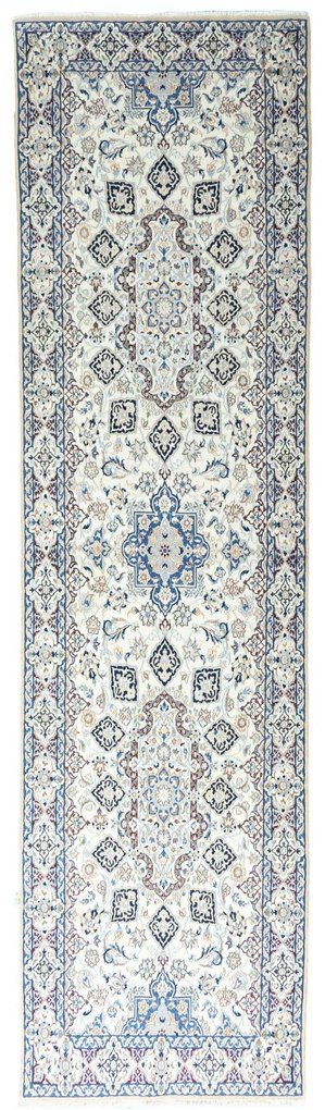 Nain Tappeto 400x110 Beige (Iran) Annodato A Mano