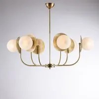 Lampadario Contemporaneo Selene Bronzo 6 Luci E14