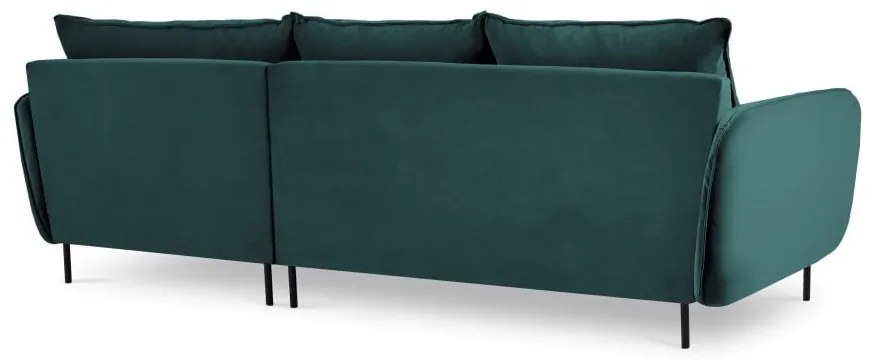 Divano angolare in velluto verde petrolio, angolo destro Vienna - Cosmopolitan Design