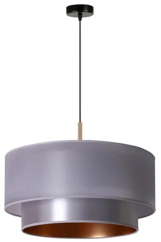 Duolla - Lampadario a sospensione con filo NANTES 1xE27/15W/230V diametro 45 cm argento/rame