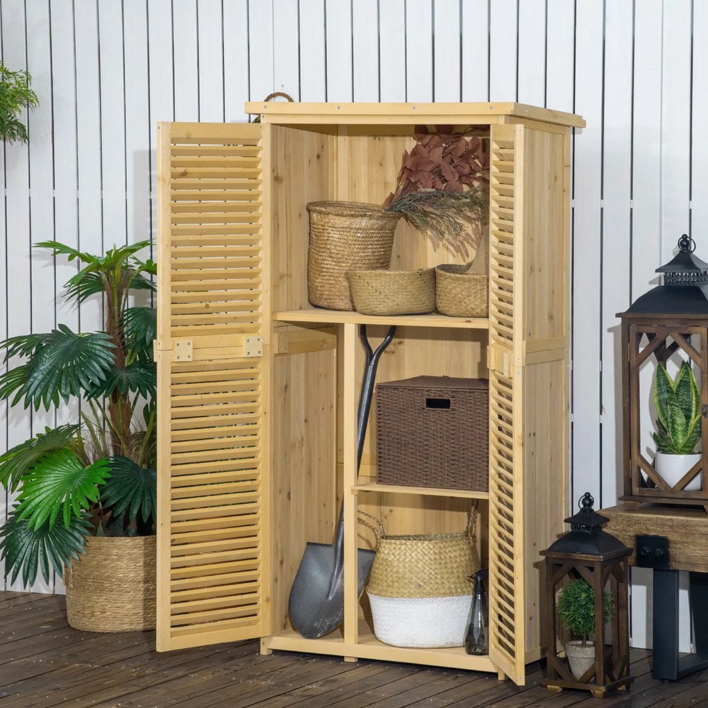 Armadio Mobile Portaoggetti da Giardino 87x46,5x160 cm in Legno...