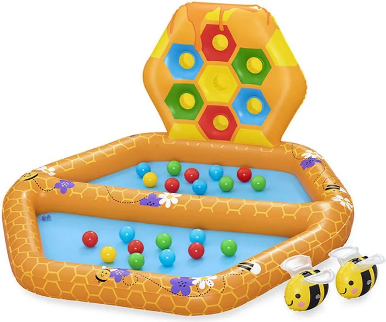 Bestway Piscina Gonfiabile Bambini Api con Palle 127x119x61 cm +12 Mesi Giardino 52639