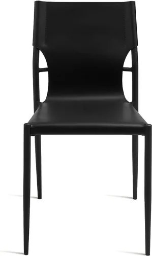 Sedia in simil cuoio Nero con struttura in metallo Nero SVEVA 2 sedie