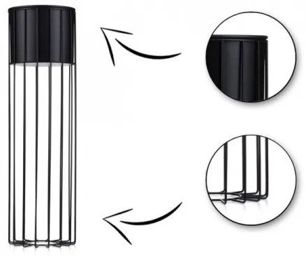 Vaso da fiori in metallo LOFT 70x20 cm nero