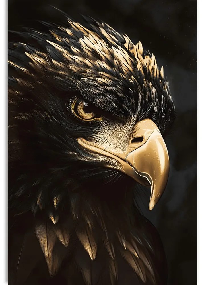 Quadro su tela – Aquila nero-oro