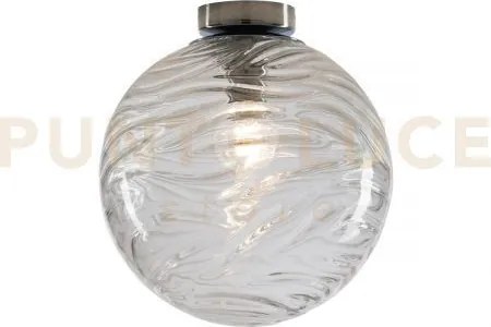 Plafoniera nereide trasparente 1 luce attacco e27 25x25cm in vetro ...