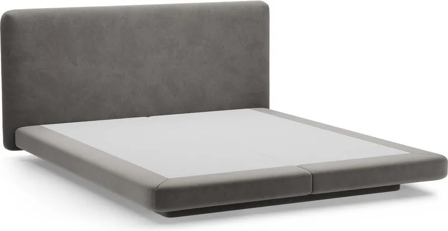 Letto matrimoniale imbottito grigio scuro 200x200 cm Linea – Micadoni