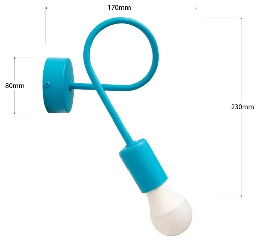Lampada da parete LED OXFORD 1xE27/15W/230V blu