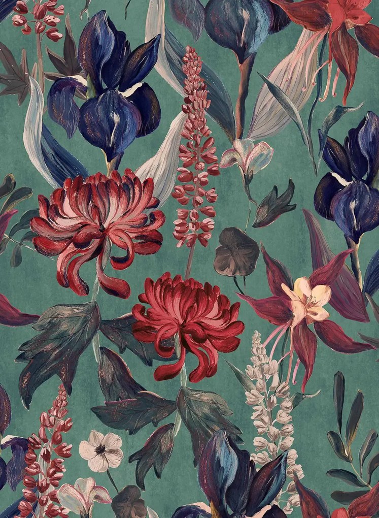 Coordonne Carta da parati Jardin Rojo - Menta
