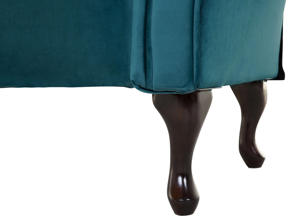 Chaise longue velluto foglia di tè destra LATTES Beliani