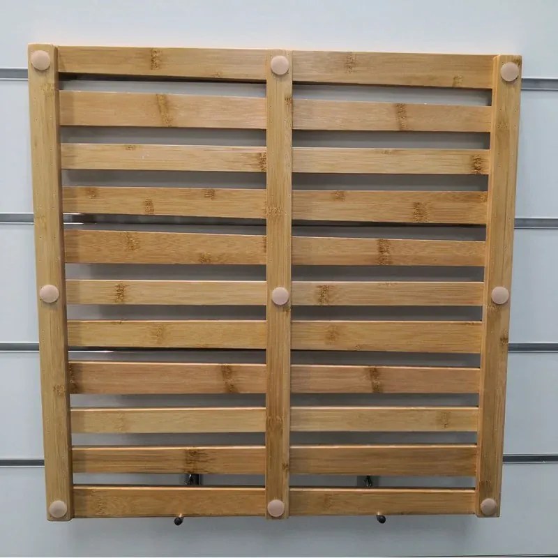 Pedana Doccia Quadrata in Legno di Bambù 50x50 cm