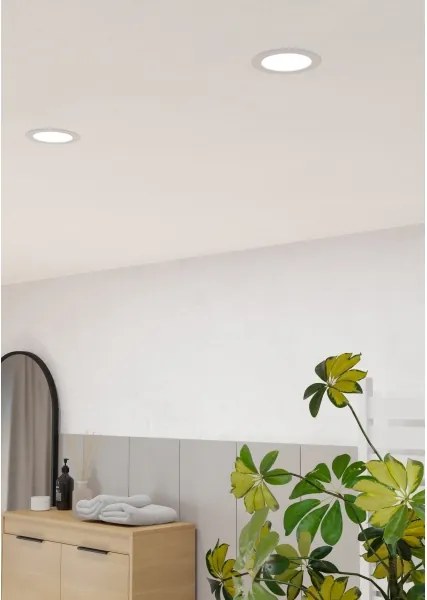 Eglo 901417- LED Plafoniera da incasso per bagno FUEVA LED/6,3W/230V Ø 11,9 cm IP44 bianco