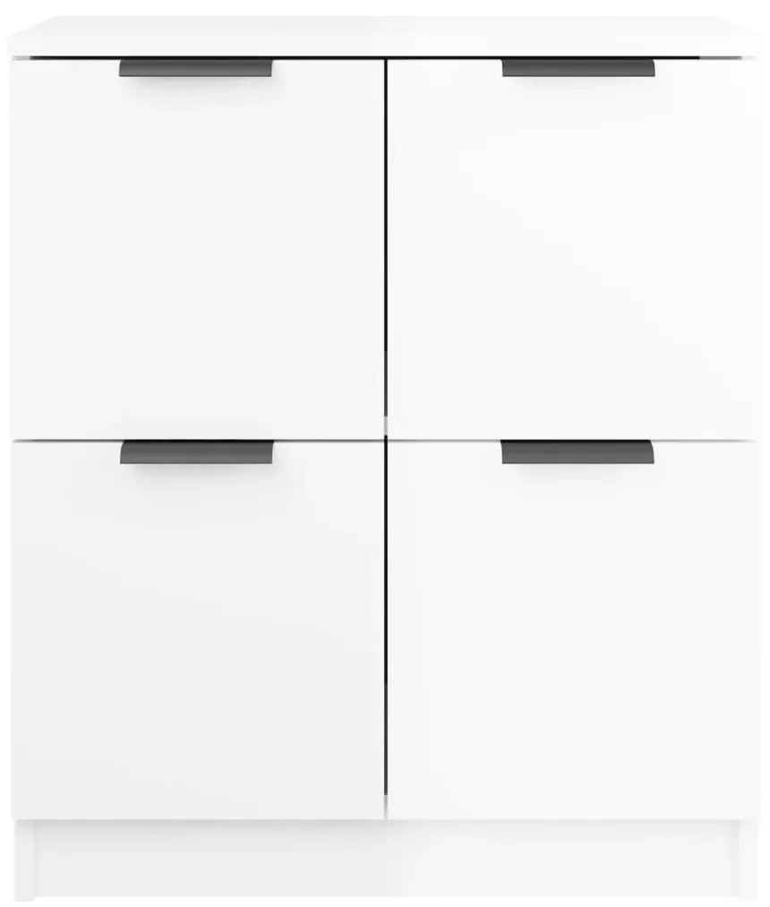 Credenza bianco lucido 60x30x70 cm in legno multistrato