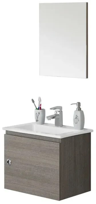 Mobile Moderno Salvaspazio Rovere Scuro 50x36,5 cm con 1 Anta