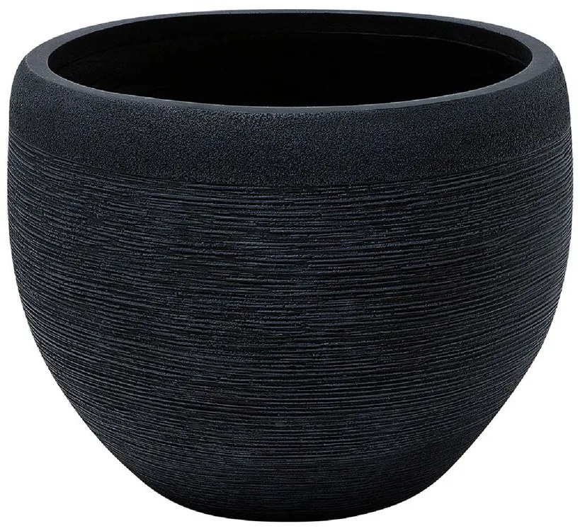 Vaso pietra nero 50 x 50 x 39 cm ZAKROS Beliani