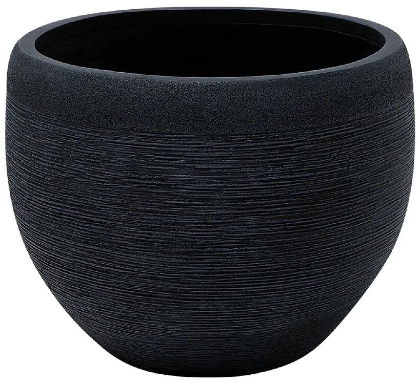 Vaso pietra nero 50 x 50 x 39 cm ZAKROS Beliani