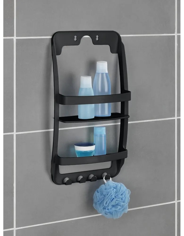Mensola da bagno da appendere/senza foratura nera in plastica Universal – Wenko