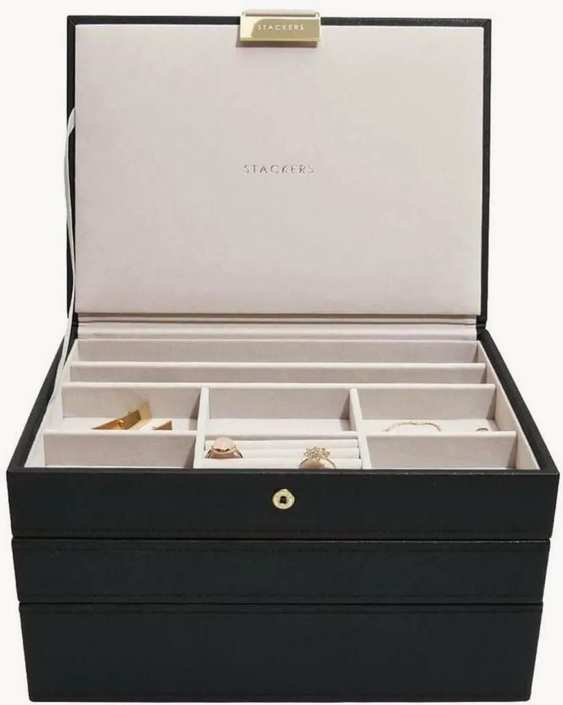 Set di 3 portagioie neri Classic Black