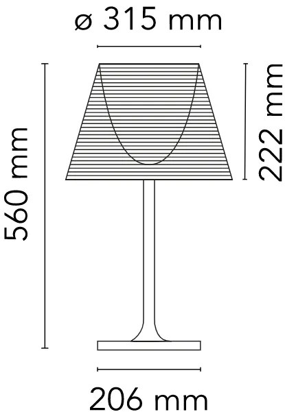 Flos KTribe Table 1 Lampada da tavolo 56 cm a luce diffusa in alluminio e diffusore esterno Fumè