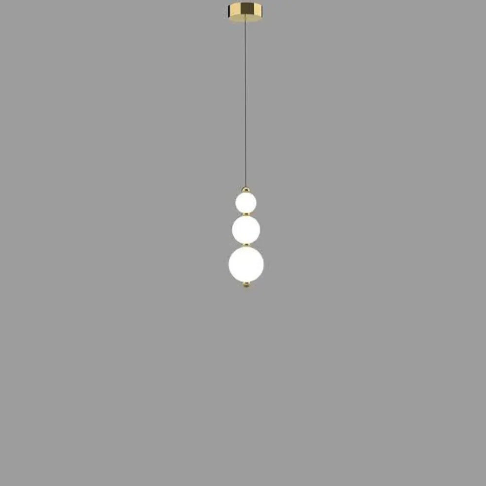 Lampadari E Sospensioni Contemporaneo Perla 3 Sfere Vetro Opaco Oro Led 9W