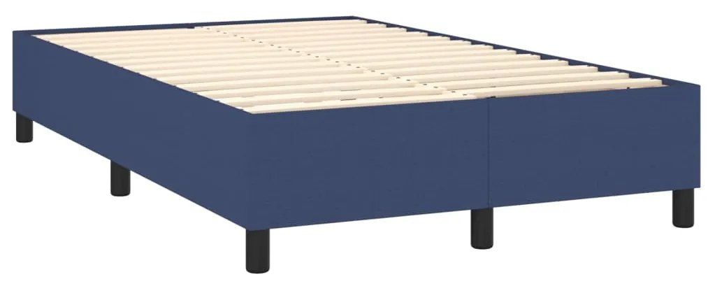 Letto a Molle con Materasso e LED Blu 120x200cm in Tessuto