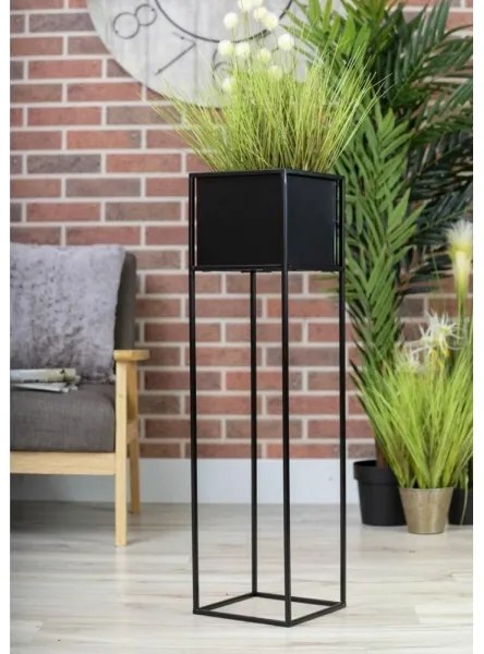 Portafiori 90x24 cm nero