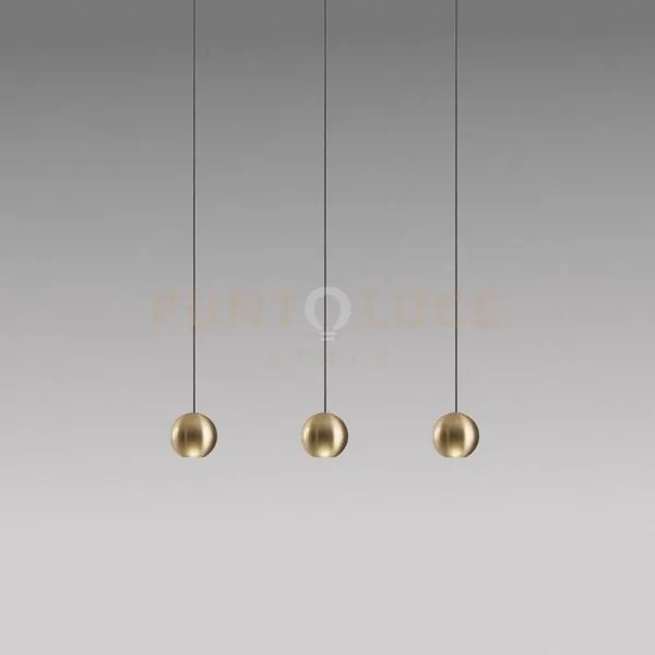 Guya s/3 - sospensione 3 luci a led lineare 3000k 1525lm 24w oro