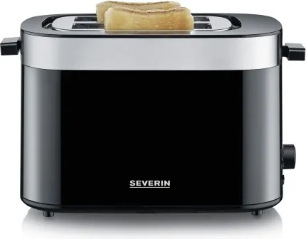 Severin AT 9264 - Tostapane a due fessure 800W/230V acciaio inox/nero