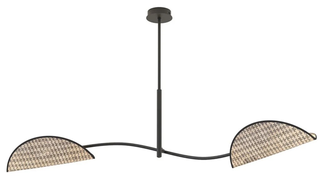 Plafoniera Moderna Ares Acciaio Nero 2 Luci E14 Ip20