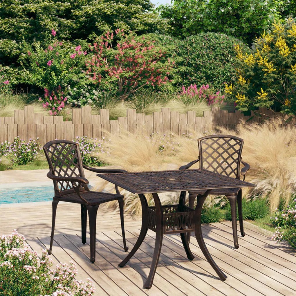 Set Da Bistrot 3 Pz İn Alluminio Pressofuso Bronzo /
