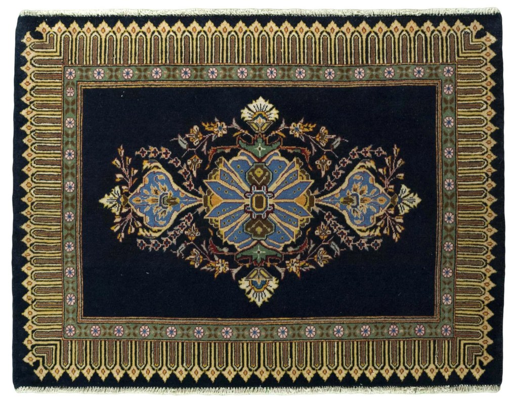 Kashan Tappeto persiano 100 x 70 Blu (Iran) Annodato A Mano