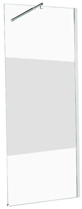 Box doccia walk-in, vetro serigrafato 6 mm, L 70-120 cm x H 200 cm, profilo cromo