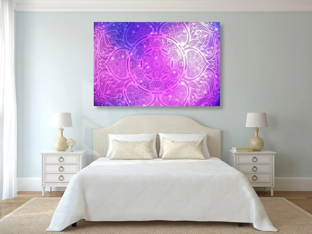 Quadro su tela – Mandala indiana con sfondo galattico