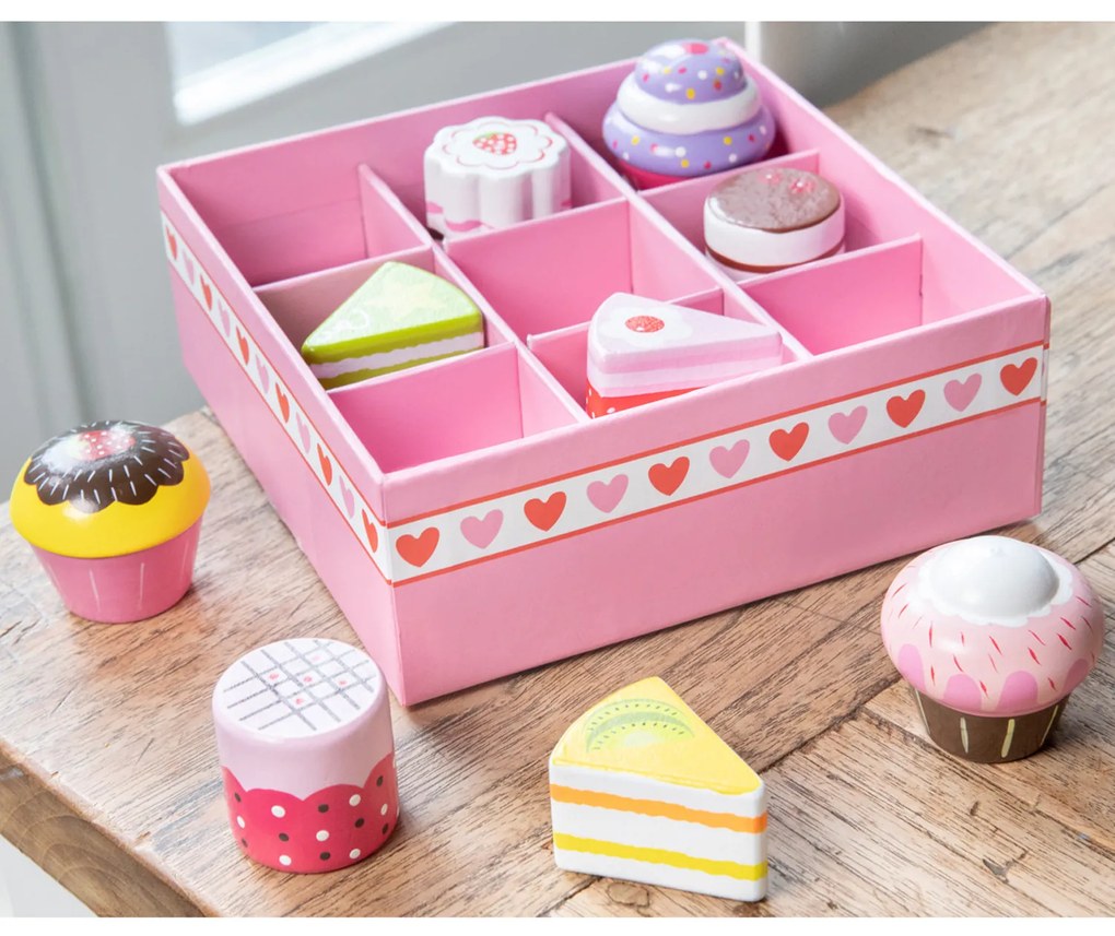 Set in legno - pasticcini in confezione regalo