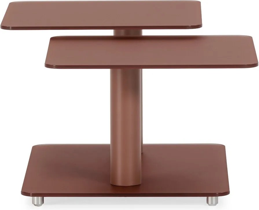 Tavolino da salotto color terracotta in vetro 54x115 cm Elvi – Marckeric