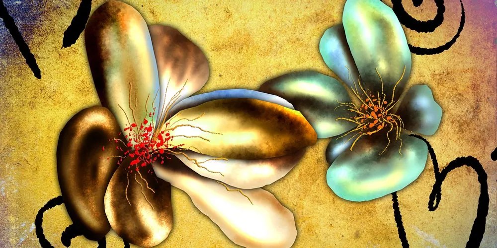 Stampa su tela – Fiori vintage interessanti