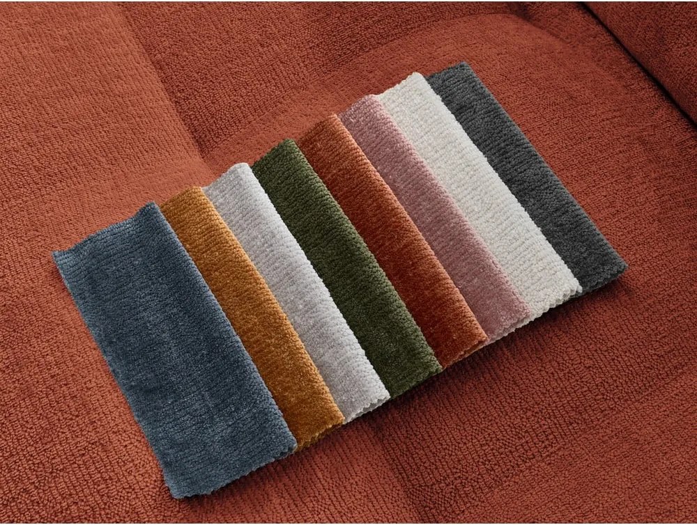 Divano color terracotta con rivestimento in ciniglia 237 cm Whesley – Bobochic Paris