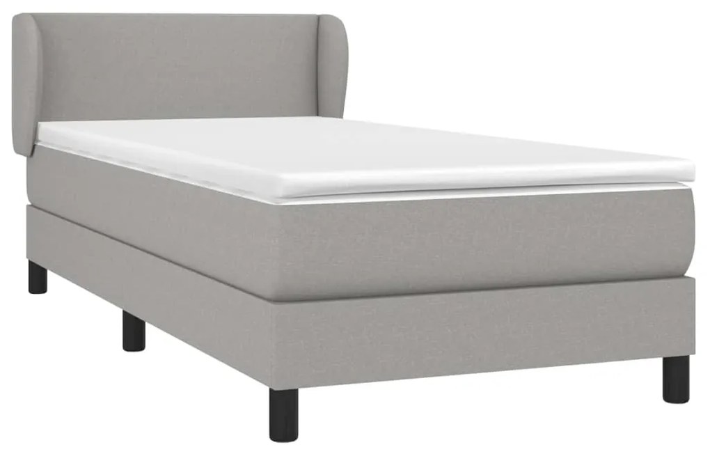 Giroletto a molle con materasso grigio chiaro 90x200 cm tessuto