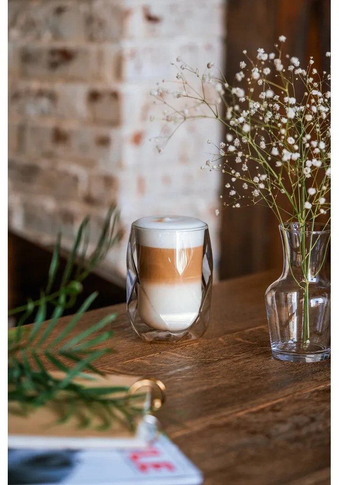 Set di 2 bicchieri da latte a doppia parete, 350 ml Geo - Vialli Design