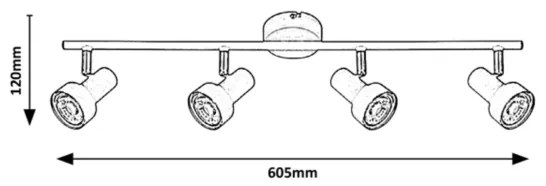 Rabalux - Faretto 4xGU10/50W/230V