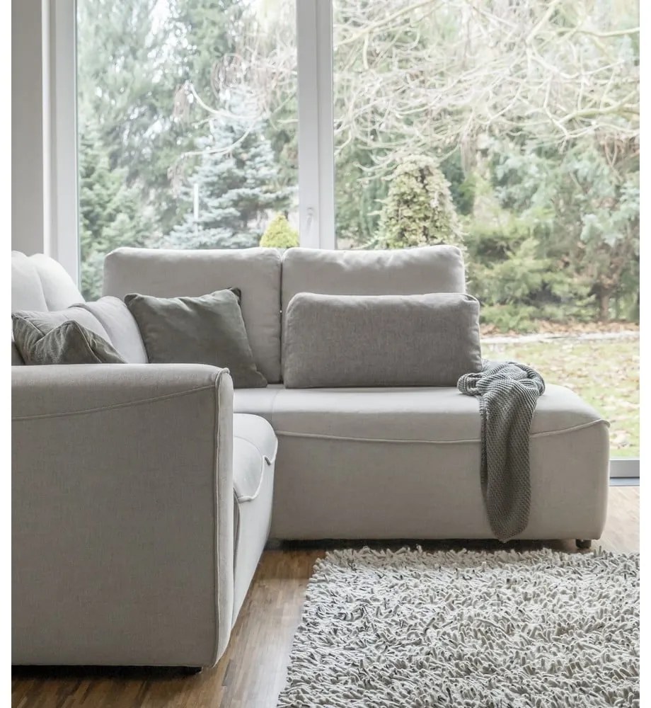 Divano letto angolare crema (variabile) Homely Tommy - Miuform